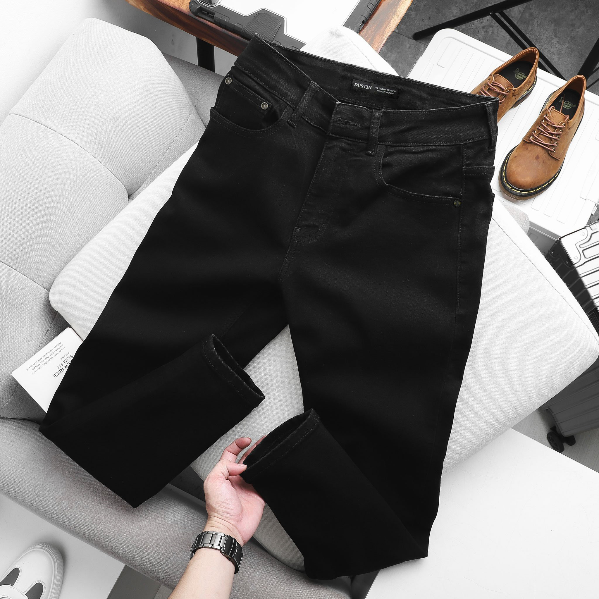 [size 120kg] Quần Jean Đen Slim Straight - Dustin Place - Real Soul ...